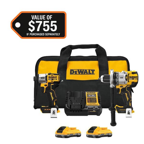 DEWALT 20V MAX Lithium-Ion Cordless 2-Tool Combo Kit with (2) 4.0 Ah Batteries, Charger and Kit Bag (2)