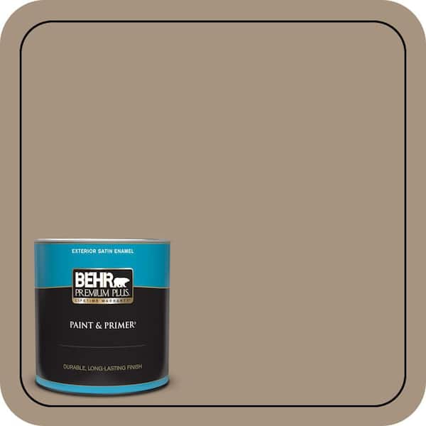 BEHR PREMIUM PLUS 1 qt. #PPU7-05 Pure Earth Satin Enamel Exterior Paint & Primer (2)