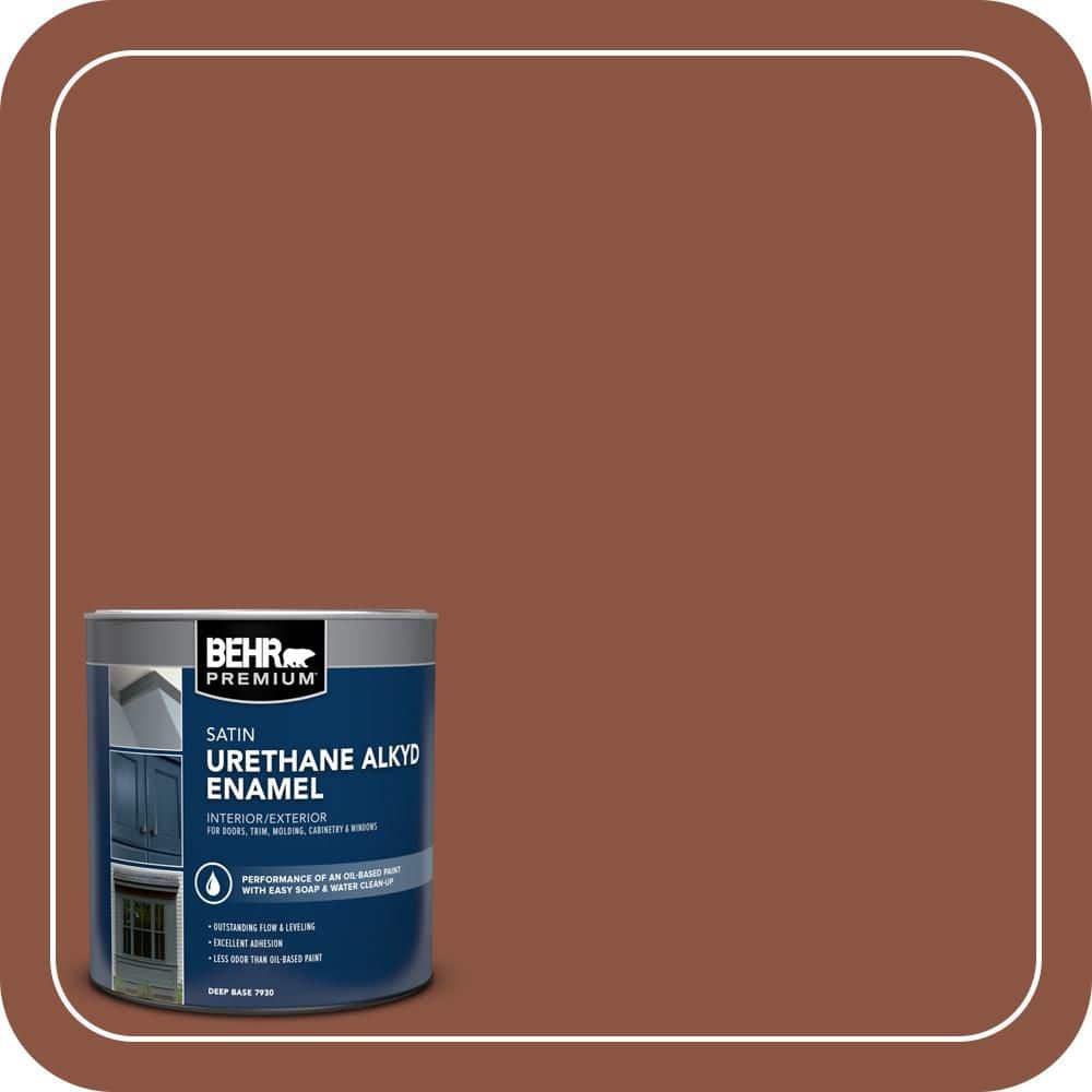 BEHR PREMIUM 1 qt. #S180-7 True Copper Satin Enamel Urethane Alkyd Interior/Exterior Paint (1)