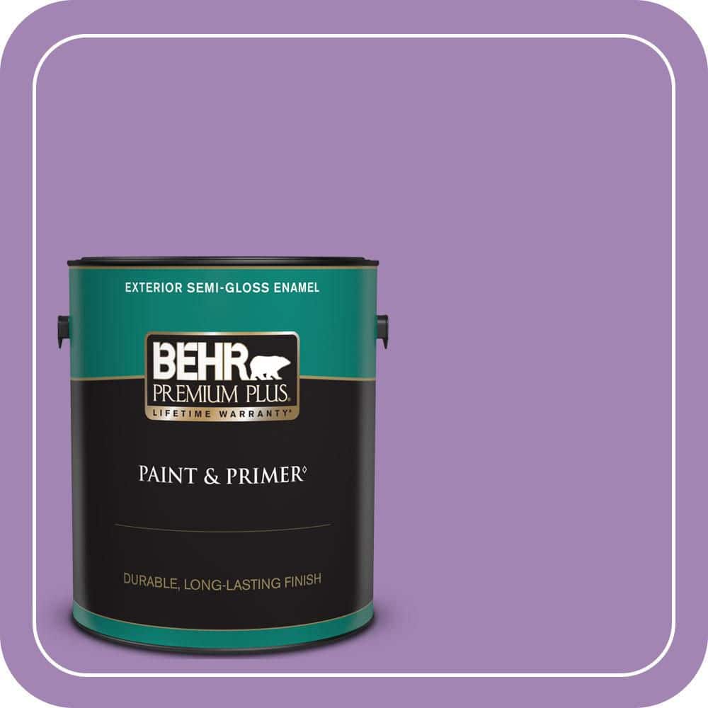 BEHR PREMIUM PLUS 1 gal. #660B-6 Daylight Lilac Semi-Gloss Enamel Exterior Paint & Primer