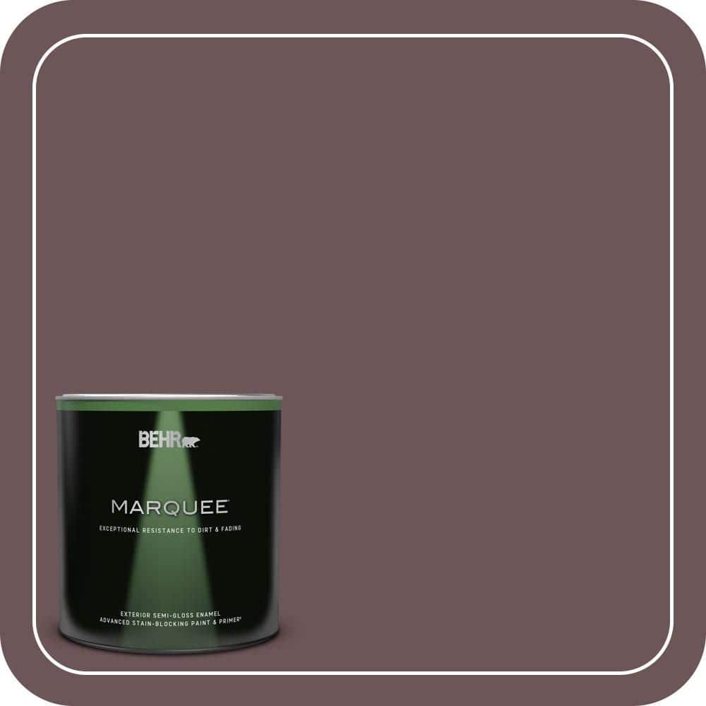 BEHR MARQUEE 1 qt. #N120-7 Grand Plum Semi-Gloss Enamel Exterior Paint & Primer