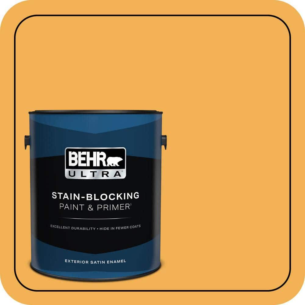 BEHR ULTRA 1 gal. #PMD-20 Goldenrod Field Satin Enamel Exterior Paint & Primer