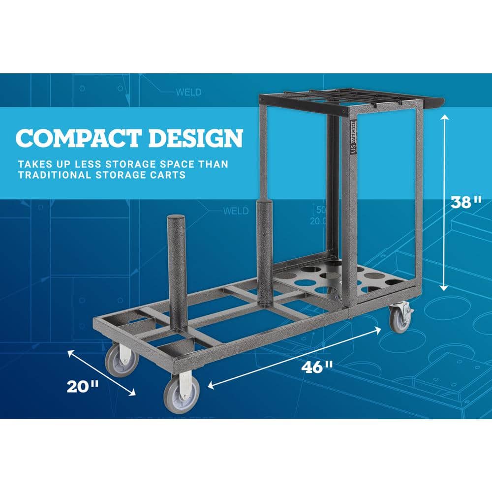 Unbranded US Weight Statesman Stanchion Cart Kit and 12 Black Steel Stanchions and Cart (3)