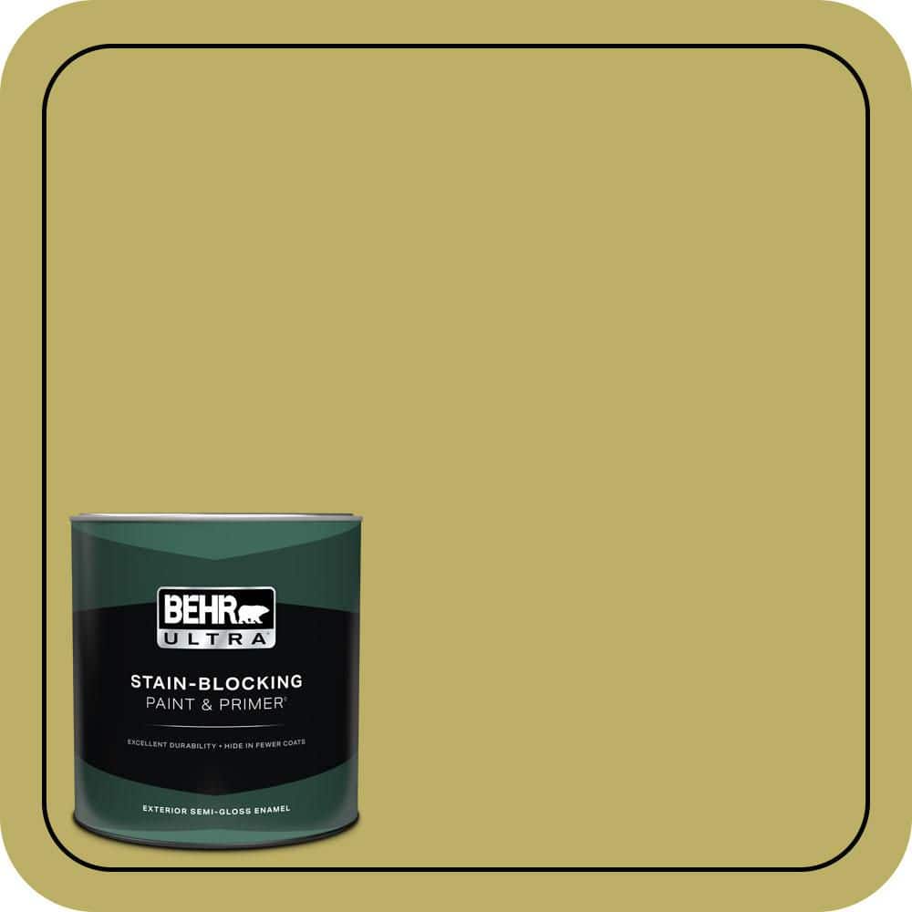 BEHR ULTRA 1 qt. #MQ4-42 Pistachio Semi-Gloss Enamel Exterior Paint & Primer