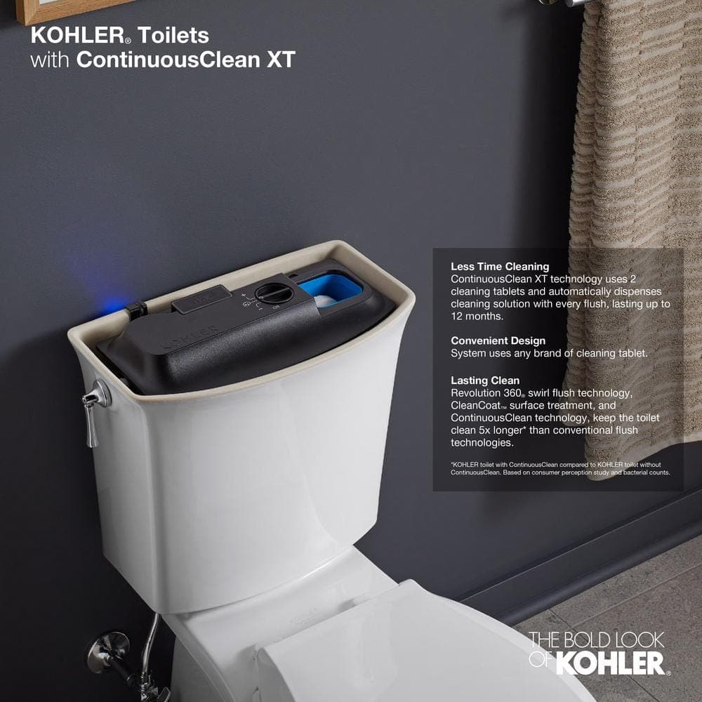 KOHLER Betello 12 in. Rough In 2-Piece 1.28 GPF Single Flush Elongated Toilet in White Seat Not Included (3)