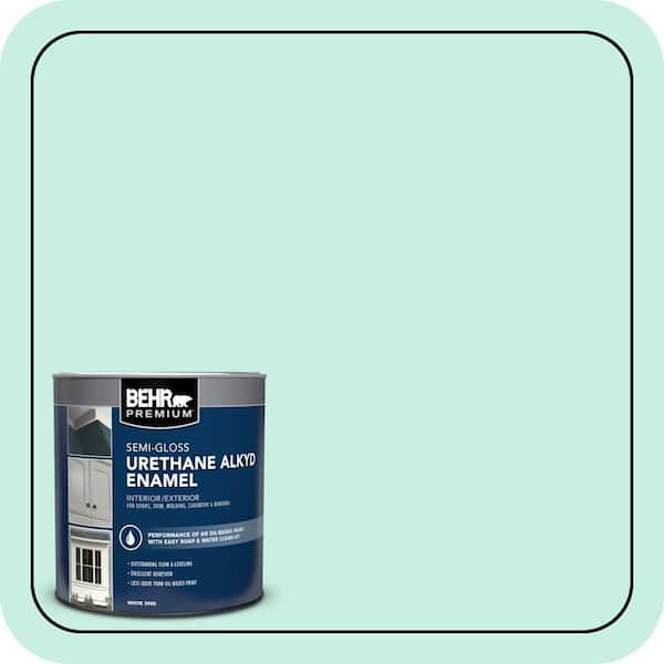 BEHR PREMIUM 1 qt. #P430-1 Summer House Semi-Gloss Enamel Urethane Alkyd Interior/Exterior Paint (2)