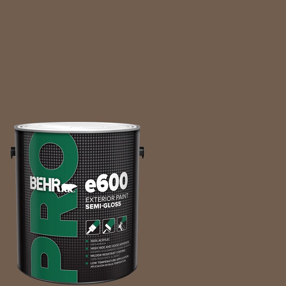 BEHR PRO 1 gal. #PPF-52 Rich Brown Semi-Gloss Exterior Paint (1)