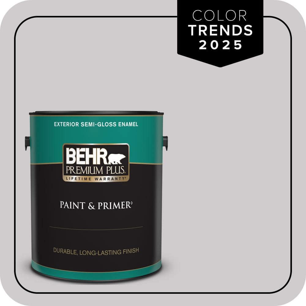 BEHR PREMIUM PLUS 1 gal. #MQ3-28 Rock Crystal Semi-Gloss Enamel Exterior Paint & Primer