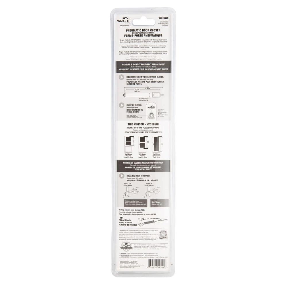 Wright Products EZ Hold Closer, Heavy Duty White (3)