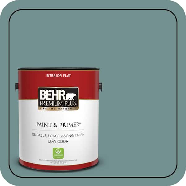 BEHR PREMIUM PLUS 1 gal. #PPU12-03 Dragonfly Flat Low Odor Interior Paint & Primer (2)