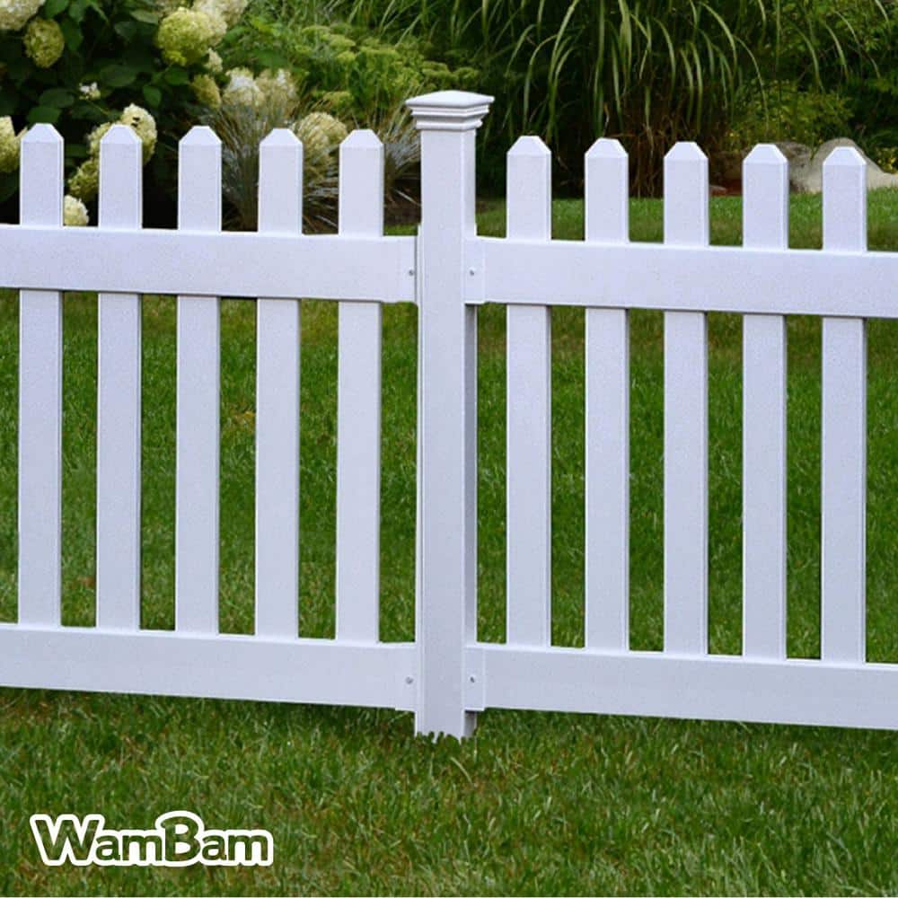 WamBam Fence No-Dig 2 in. x 3-1/2 in. x 3-1/4 ft. Newport Finishing Vinyl Fence Post (2)