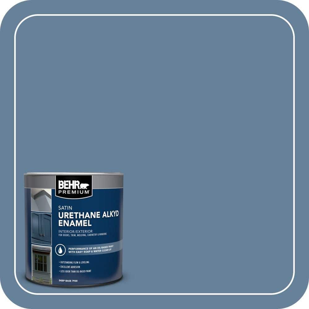 BEHR PREMIUM 1 qt. #ICC-74 Provence Satin Enamel Urethane Alkyd Interior/Exterior Paint (1)