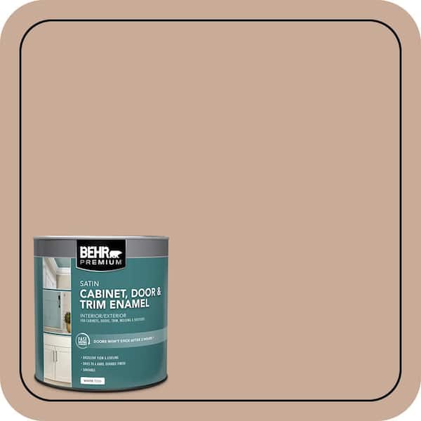 BEHR PREMIUM 1 qt. #S220-3 Sanderling Satin Enamel Interior/Exterior Cabinet, Door & Trim Paint (2)