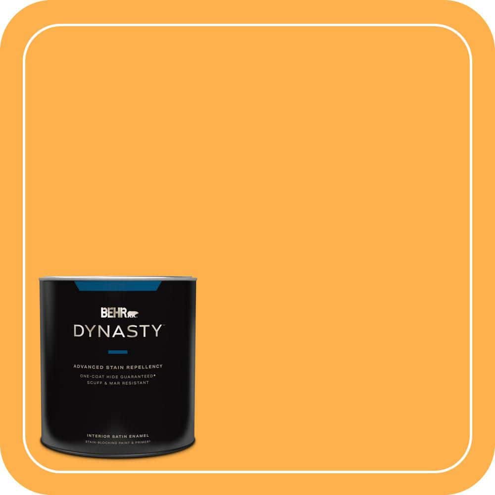 BEHR DYNASTY 1 qt. #P250-6 Splendor Gold Satin Enamel Interior Stain-Blocking Paint & Primer