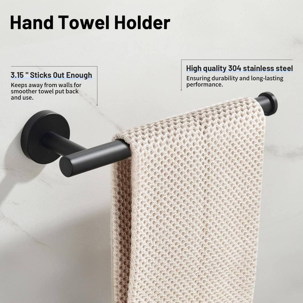 Heemli Modern Stainless Steel Bath Hardware Set with Towel Ring Toilet Paper Holder Towel Hook and Towel Bar (2)