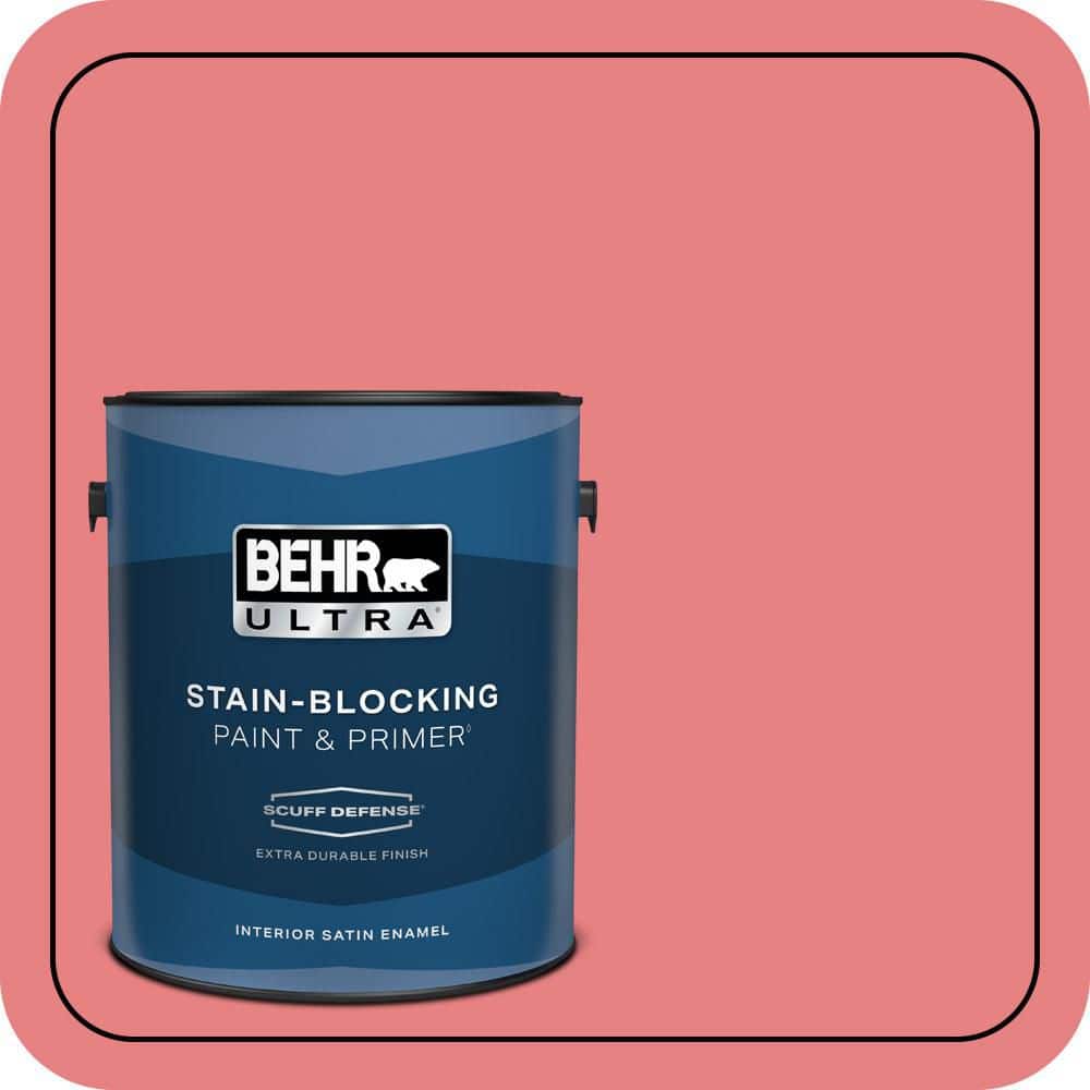 BEHR ULTRA 1 gal. #P170-4 Sugar Poppy Extra Durable Satin Enamel Interior Paint & Primer