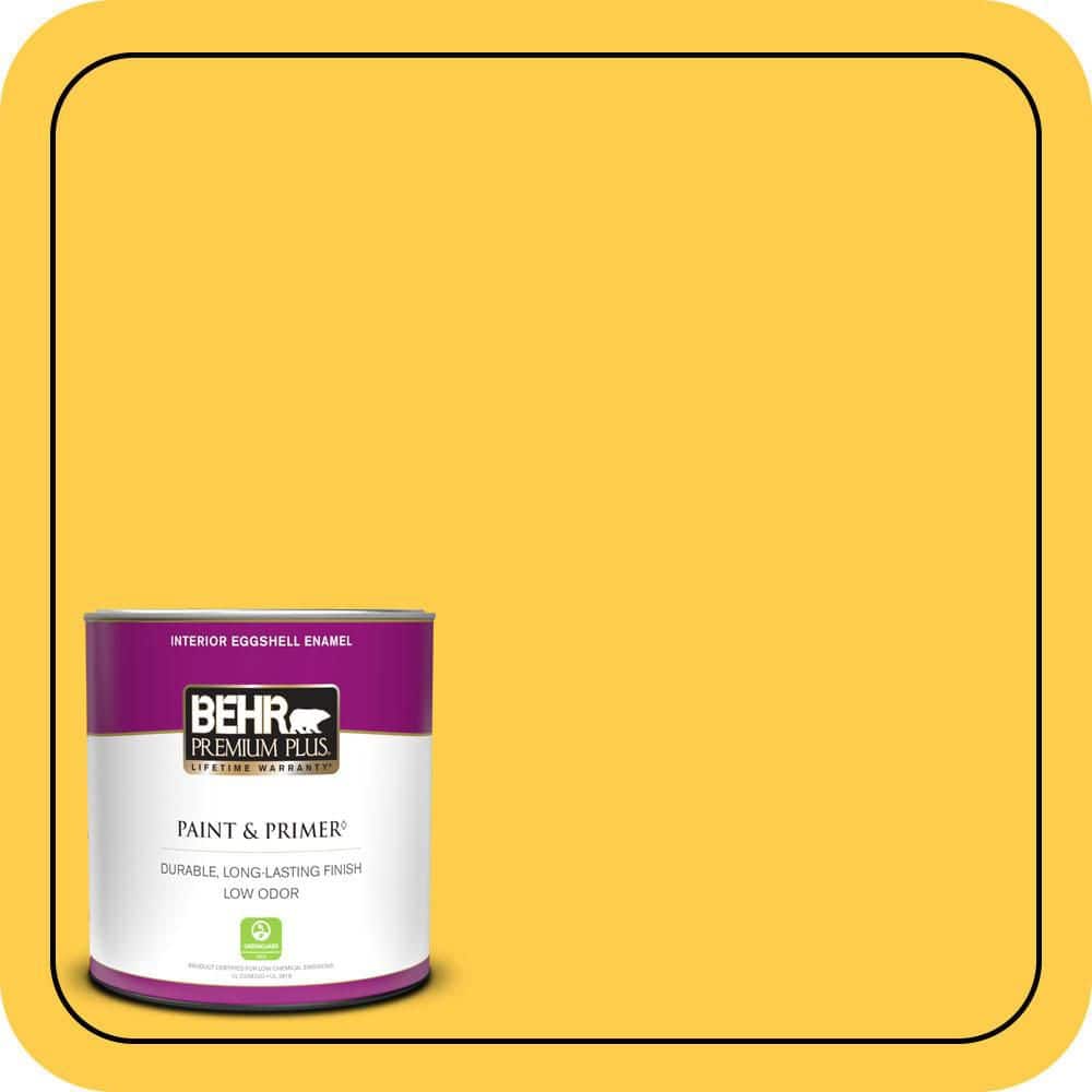 BEHR PREMIUM PLUS #340B-6 Pineapple Soda Enamel & Primer Color Sample