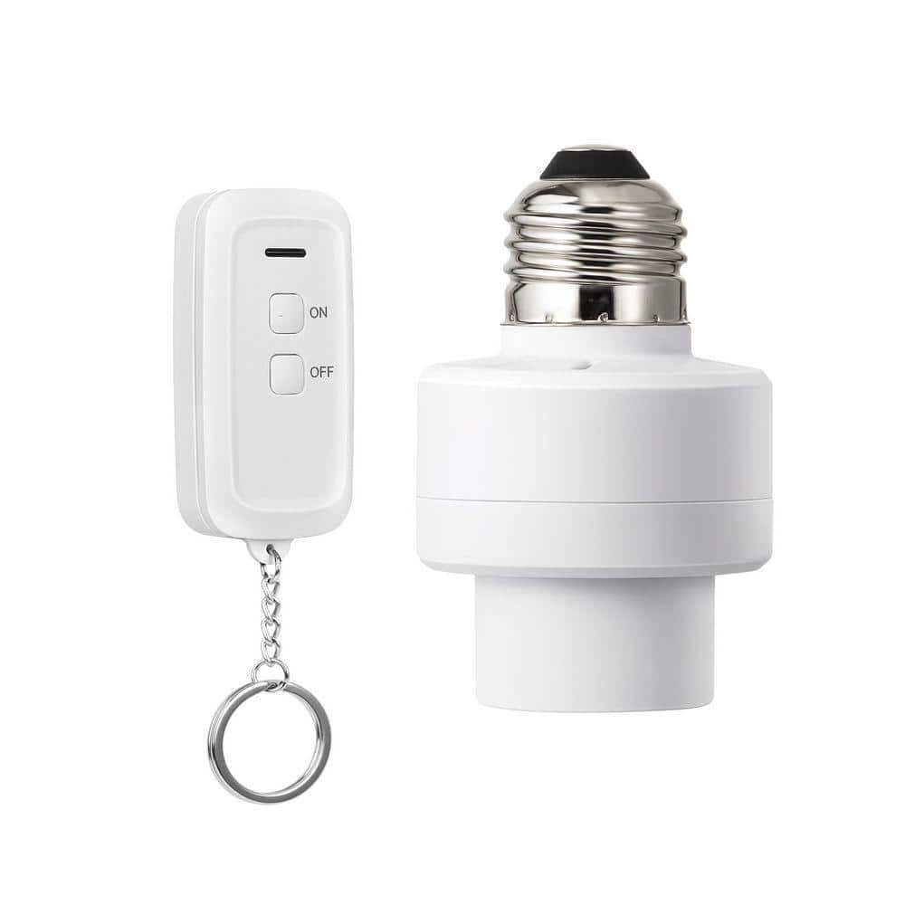 DEWENWILS 120-Volt Wireless Remote Control Lamp Bulb Socket for Pull Chain Light Fixtures( Wall Mounted Controller+ Socket)