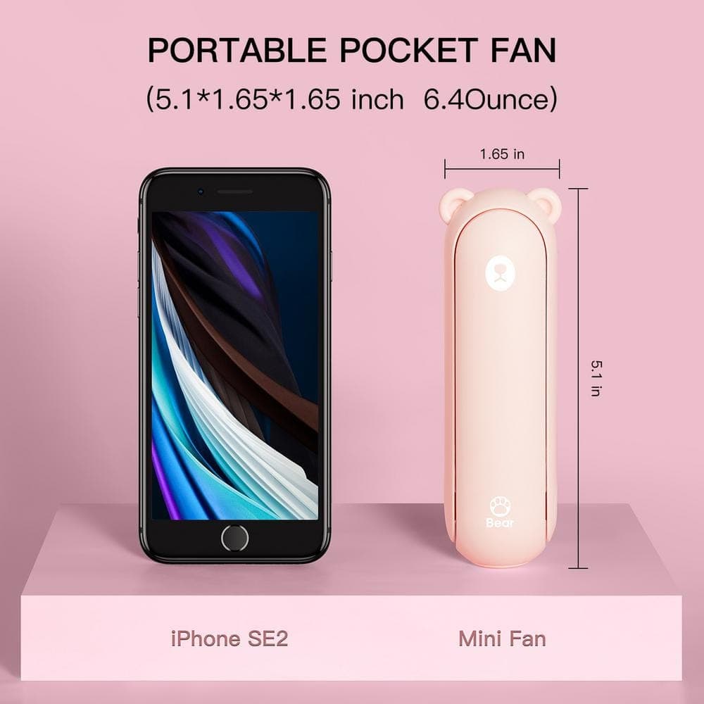 JISULIFE 5 in. Personal Fan in Pink with 4500mAh Battery (3)