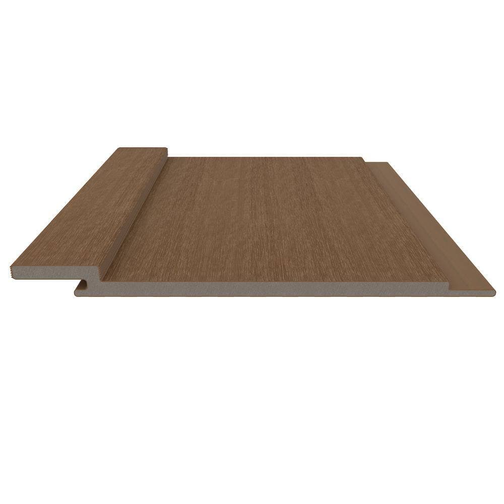 NewTechWood Board and Batten 10.94 in. x 12 in. Peruvian Teak Composite Lap Siding Sample (3)