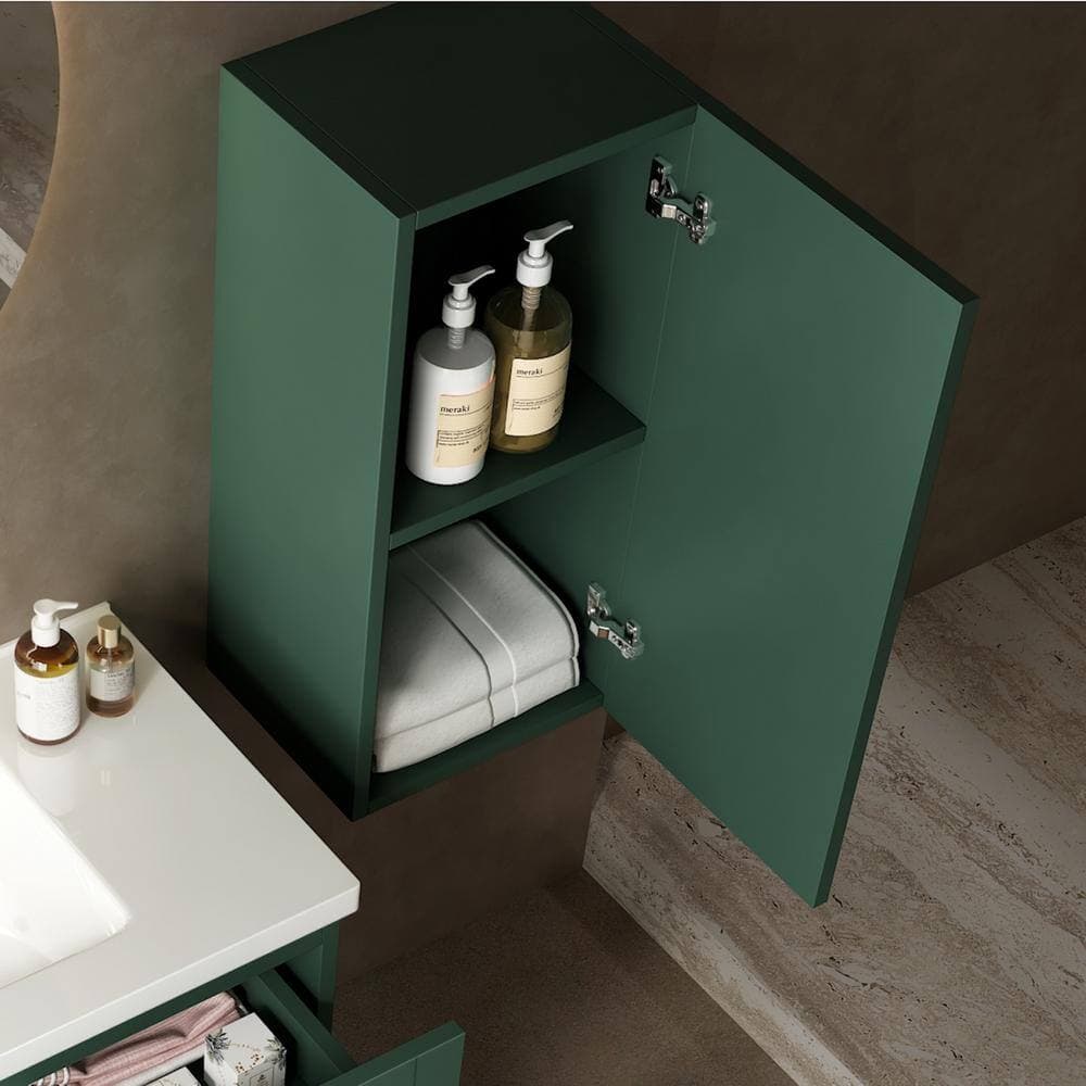 Boosicavelly 14 in. W x 12 in. D x 30 in. H Green Linen Cabinet (3)