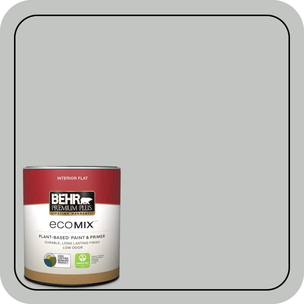 BEHR PREMIUM PLUS #PPU25-14 Engagement Silver Flat EcoMix Plant-Based & Primer (1)