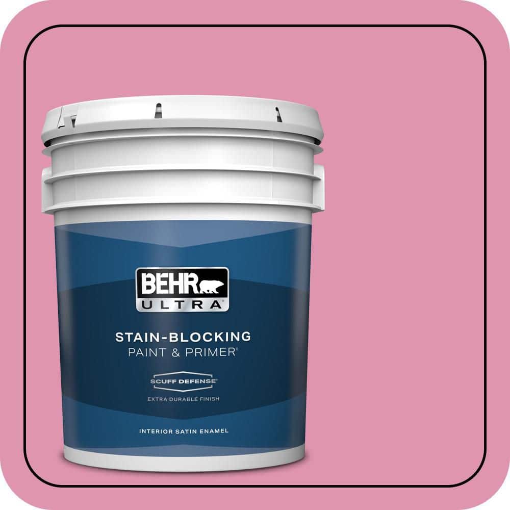 BEHR ULTRA 5 gal. #P130-4 Its a Girl Extra Durable Satin Enamel Interior Paint & Primer