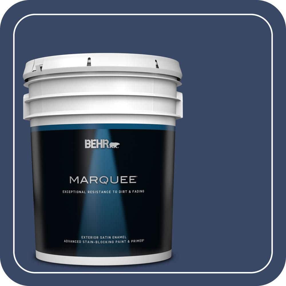 BEHR MARQUEE 5 gal. #MQ5-14 Bon Nuit Satin Enamel Exterior Paint & Primer
