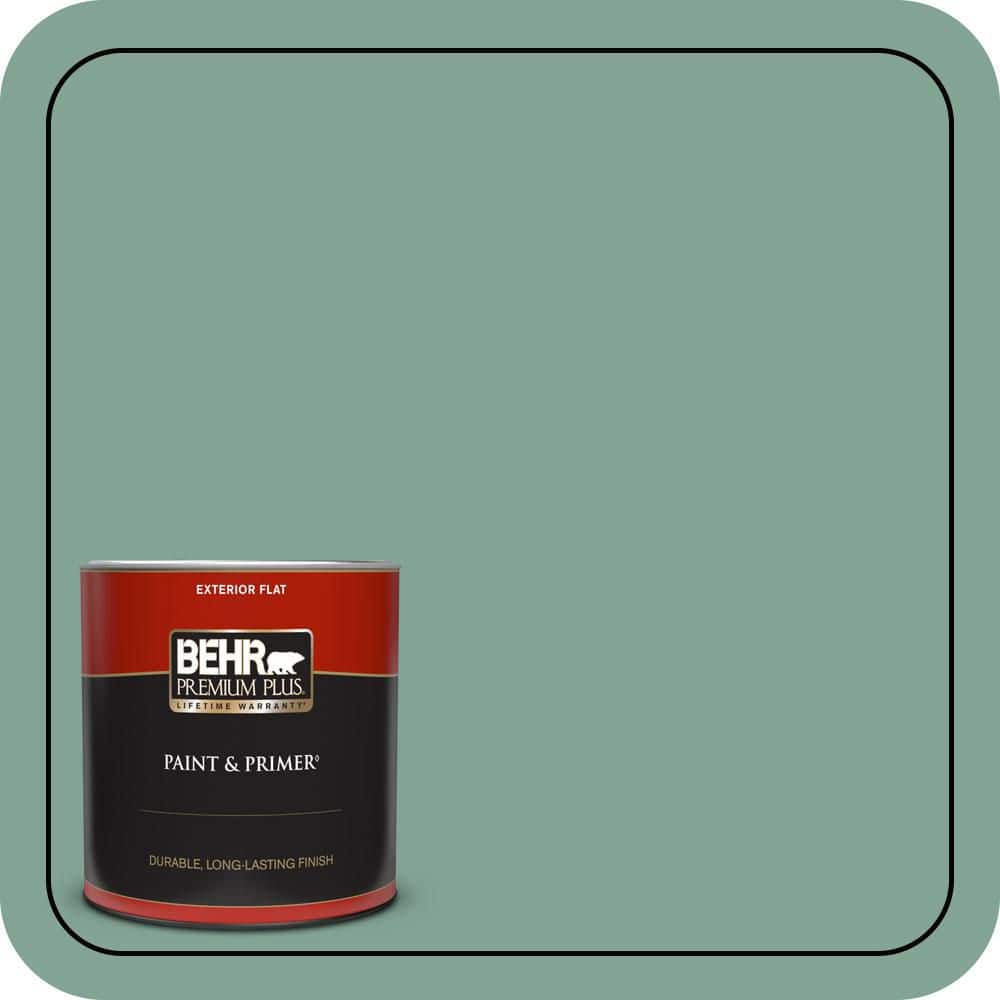 BEHR PREMIUM PLUS 1 qt. #470F-4 Aspen Aura Flat Exterior Paint & Primer