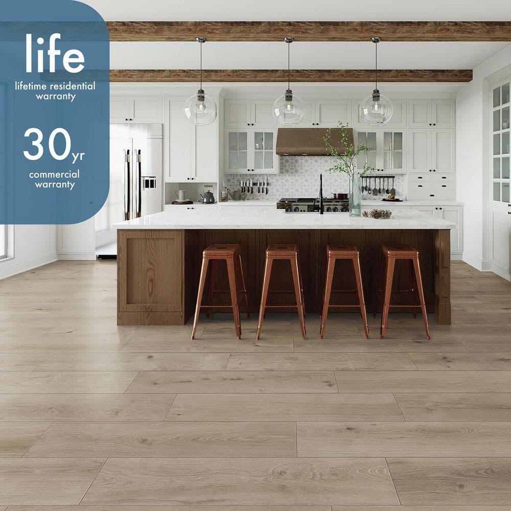 Lifeproof Emerald Lake Oak 9.44 in W x 47.64 in L Waterproof Hybrid Resilient Flooring(25.01 sq. ft/case) (3)