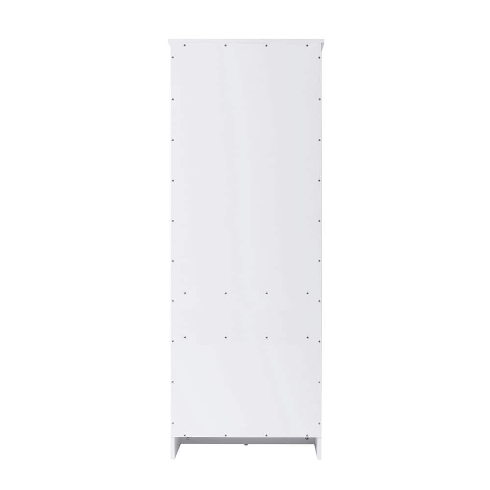 TIMELESS HOME 24 in. W x 18 in. D x 65 in. H White Freestanding Linen Cabinet (2)