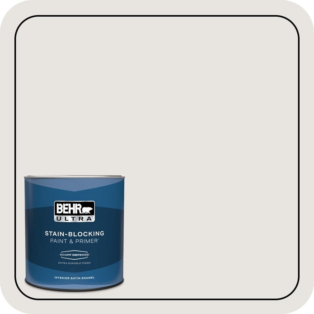 BEHR ULTRA 1 qt. #PR-W08 Ambience White Extra Durable Satin Enamel Interior Paint & Primer
