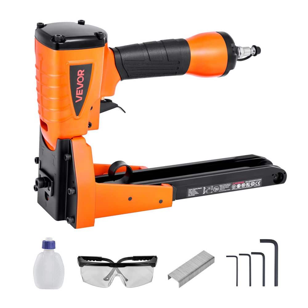 VEVOR Pneumatic Closing Stapler, Corded 13 Gauge Pneumatic Cardboard Staple Gun for 1-3/8 in. Crown 5/8 in. and 3/4 in. Length (1)
