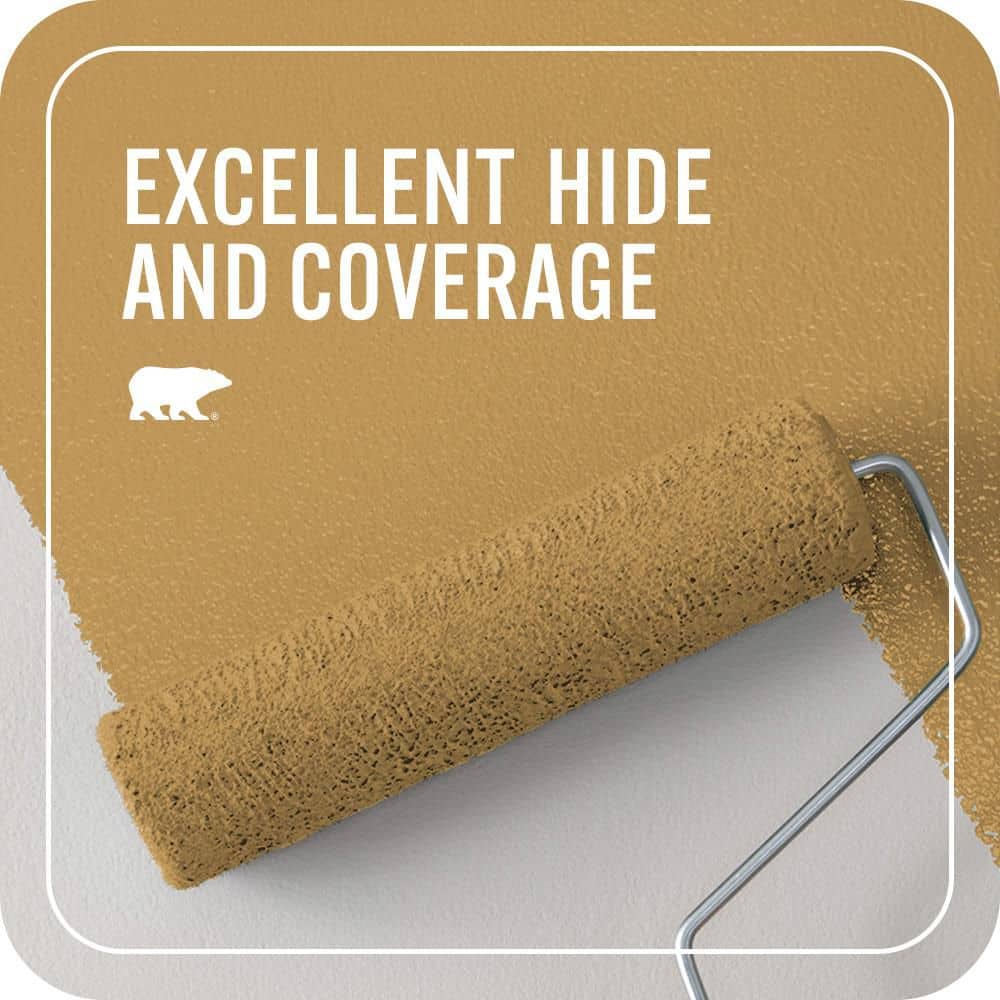 BEHR PREMIUM PLUS #330D-6 Townhouse Tan Flat Interior/Exterior Paint & Primer Color Sample (4)