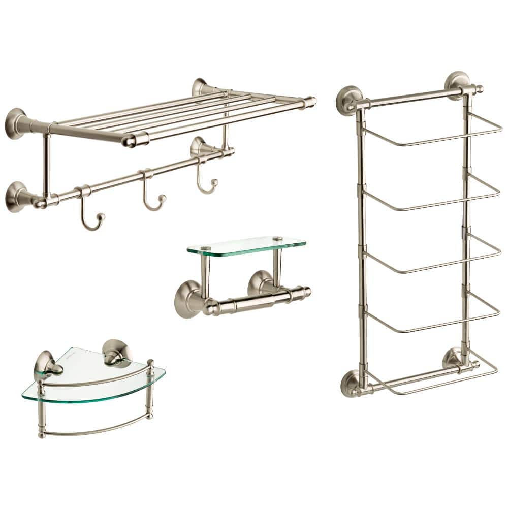 Delta Hospitality Extensions 27 in. W x 9.70 in. H x 11.63 in. D Zinc  Rectangular Shelf in Brushed Nickel (3)