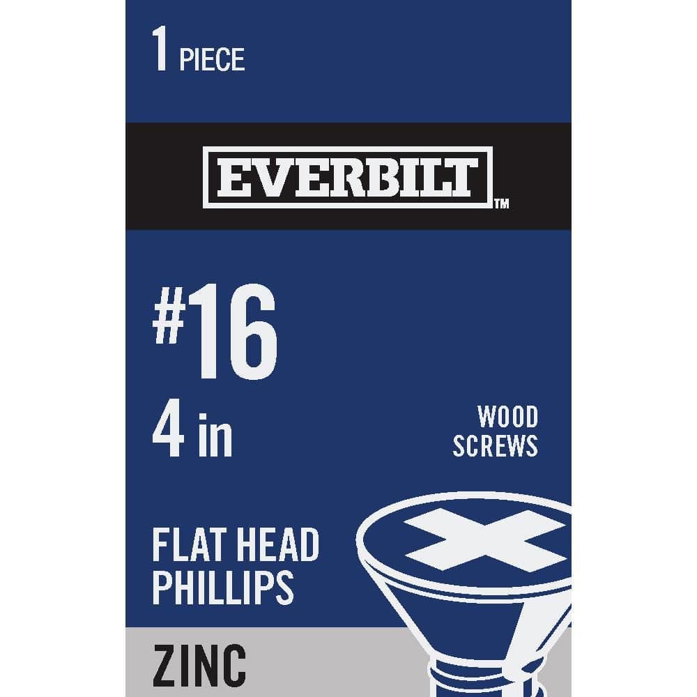 Everbilt #18 Zinc Plated Phillips Flat Head Wood Screw (1)