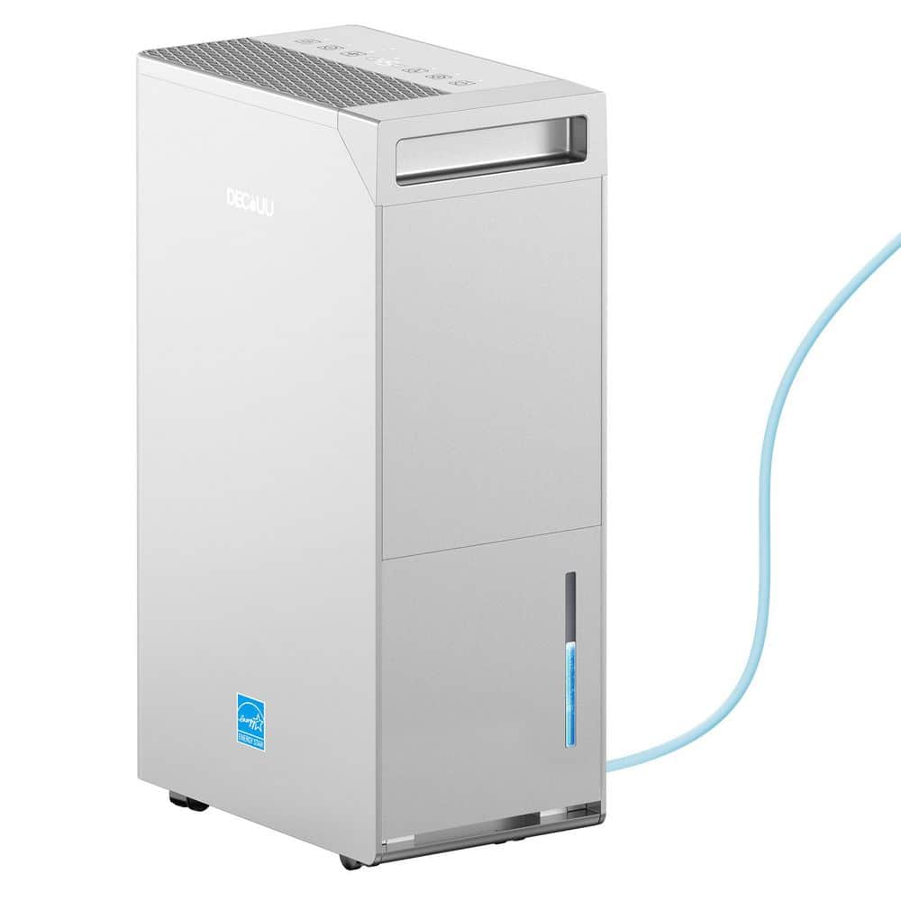Edendirect 100 pt. 6,000 sq. ft. Energy Star Dehumidifier for Basement in White with Pump, Drain Hose, Bucket, Sleep Mode, Timer (1)