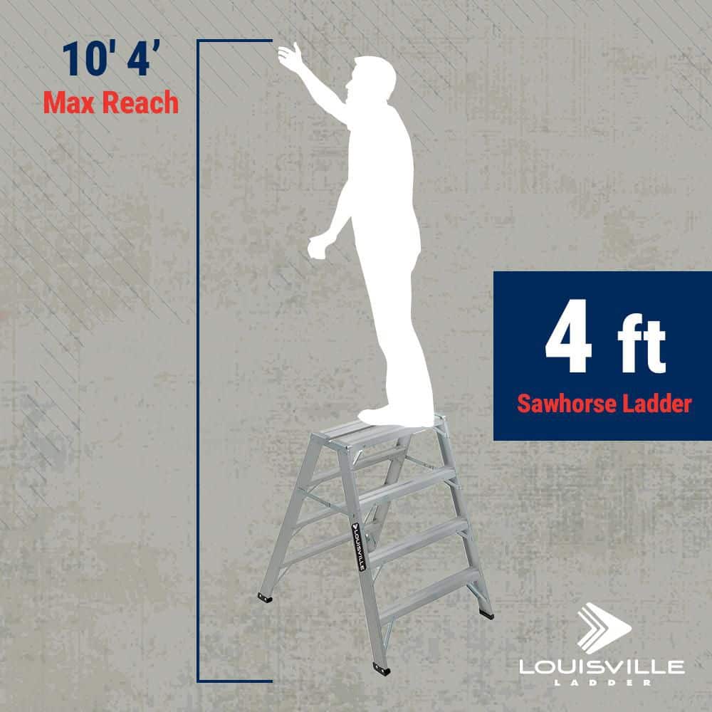 Louisville Ladder 4 ft. Aluminum Step Ladder with 300 lb. Load Capacity Type IA Duty Rating (2)
