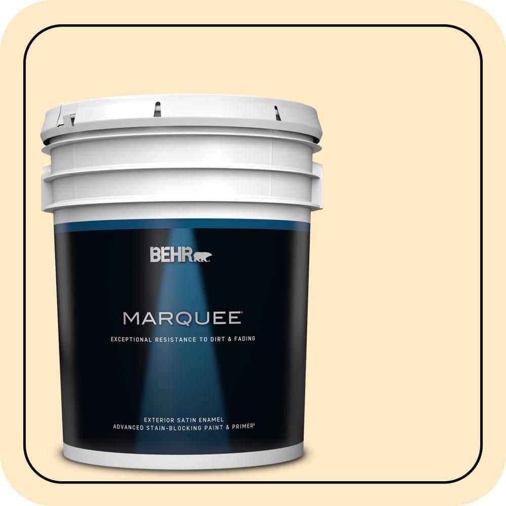 BEHR MARQUEE 5 gal. #P250-1 Papaya Sorbet Satin Enamel Exterior Paint & Primer
