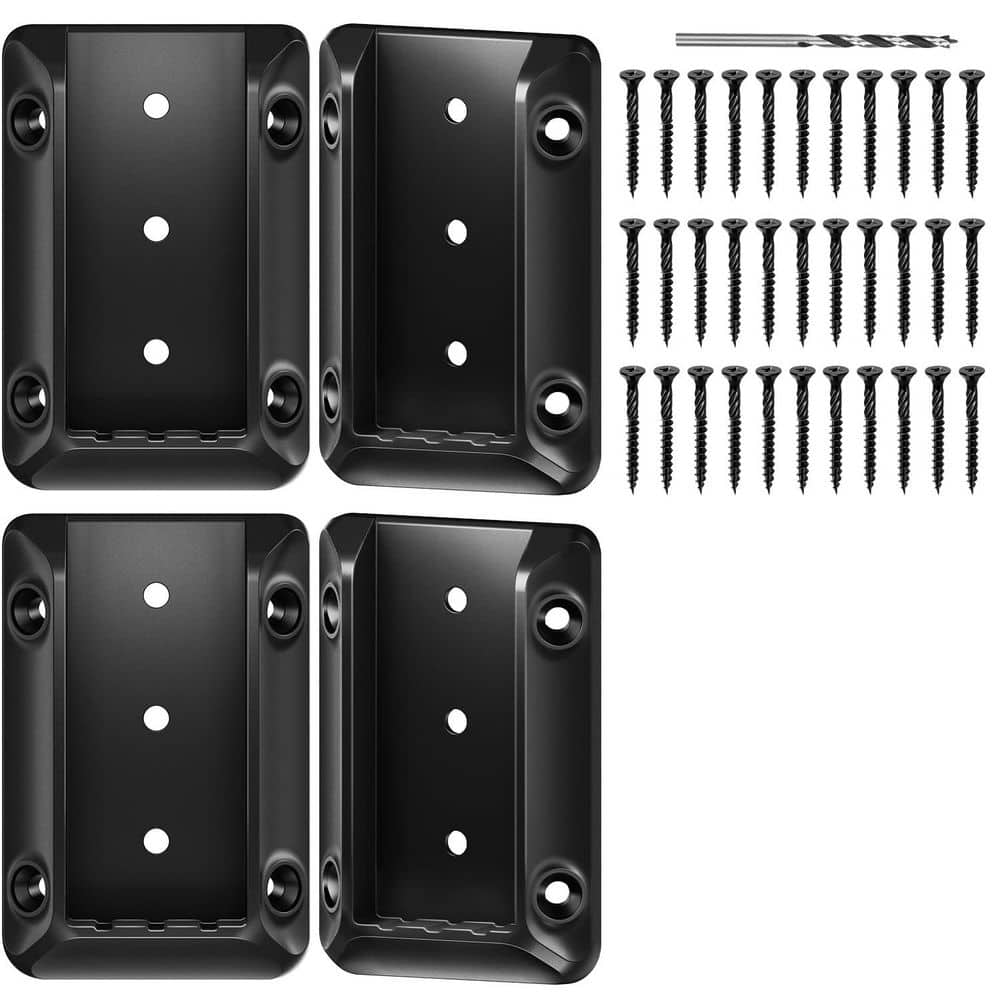 Afoxsos 4-Pieces Nylon Glass Fiber Deck Railing Bracket Connectors for 2 x 4 Wood Post with Coated Screws and Drill Bit (1)