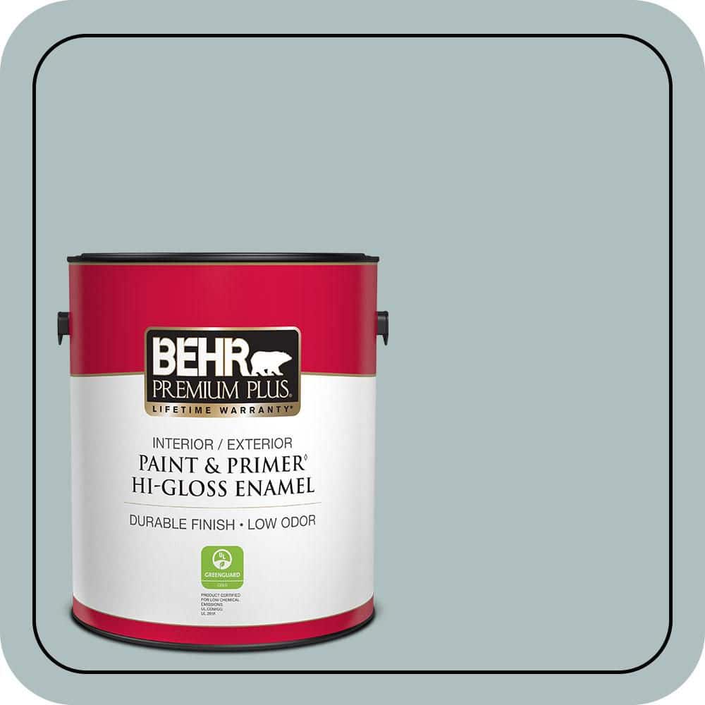 BEHR PREMIUM PLUS 1 gal. #N440-3 Greenwich Village Hi-Gloss Enamel Interior/Exterior Paint & Primer