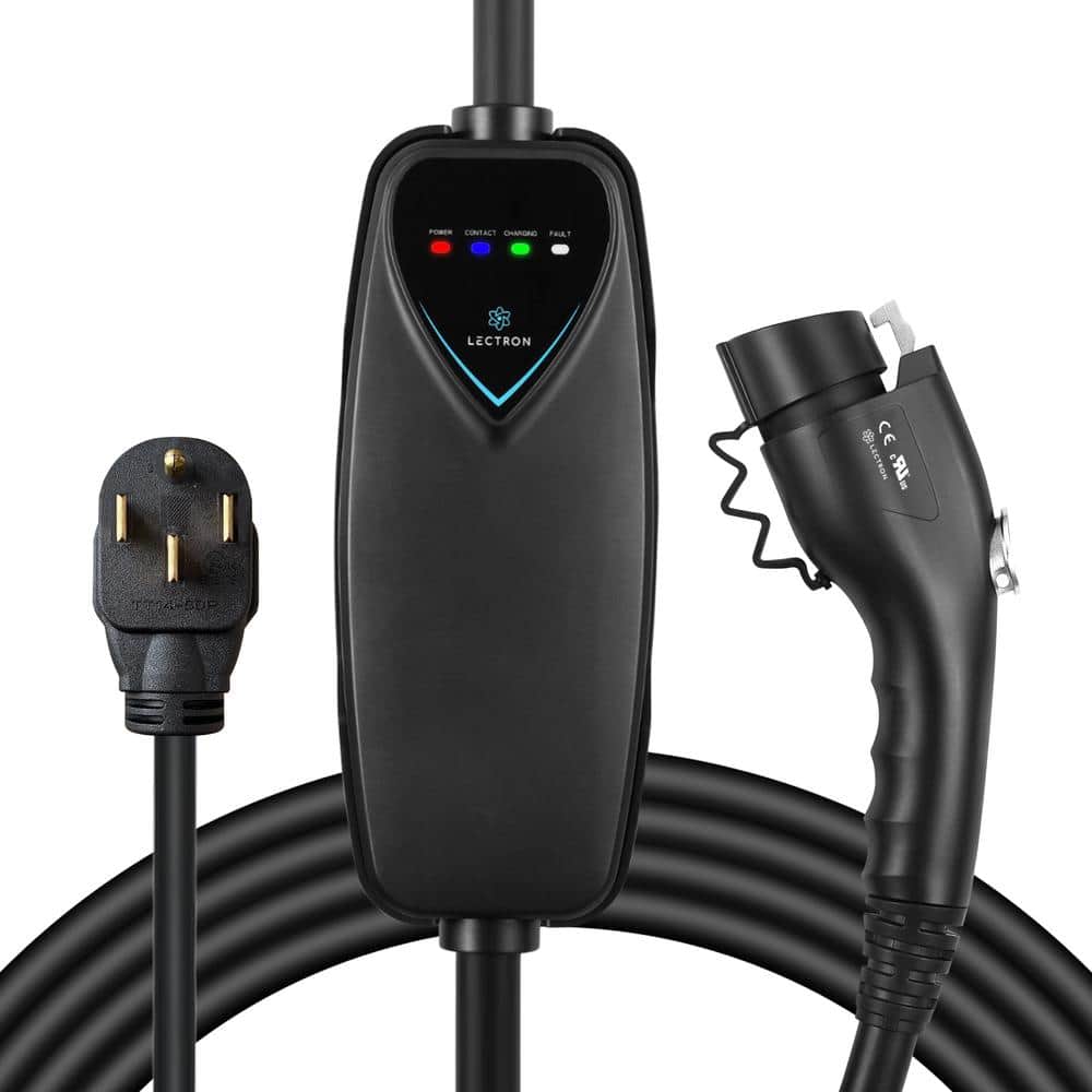 LECTRON Level 2 Portable J1772 EV Charger - ETL Certified 240-Volt, 40 Amp NEMA 14-50 plug 16 ft. Extension Cord and J1772 Cable