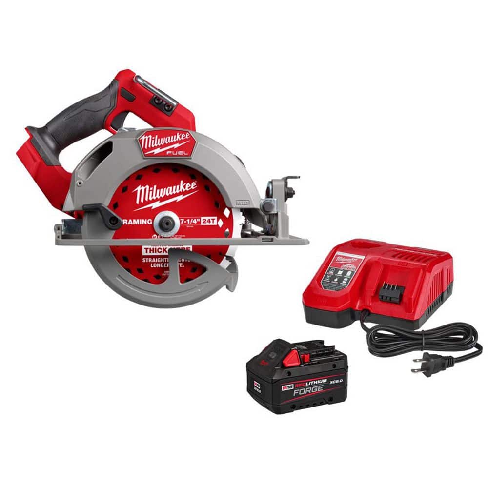 Milwaukee M18 FUEL 18V Lith-Ion Brushless Cordless 7-1/4 in. Circular Saw w/ FORGE 8. 0Ah Battery & Charger (1)