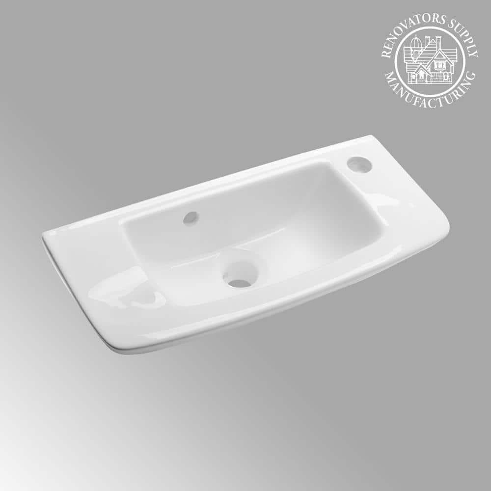 RENOVATORS SUPPLY MANUFACTURING Edgewood 20 in. Wall Mounted Bathroom Sink in White with Overflow (2)
