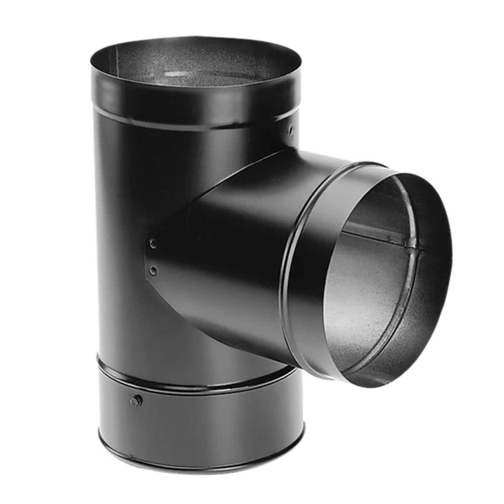 DuraVent DuraBlack Stove Pipe 6in. Diameter Tee w/ Clean-Out Cap