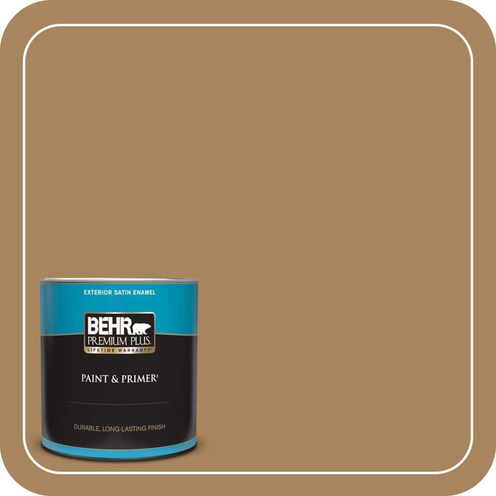 BEHR PREMIUM PLUS 1 qt. #N280-6 Temple Tile Satin Enamel Exterior Paint & Primer