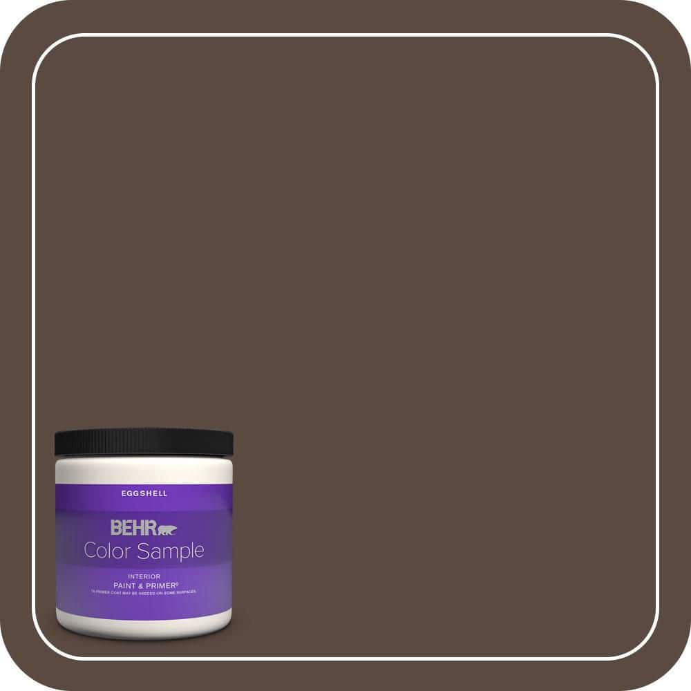 BEHR PREMIUM PLUS 8 oz. #PMD-91 Iced Espresso Eggshell Enamel Interior Paint & Primer Color Sample