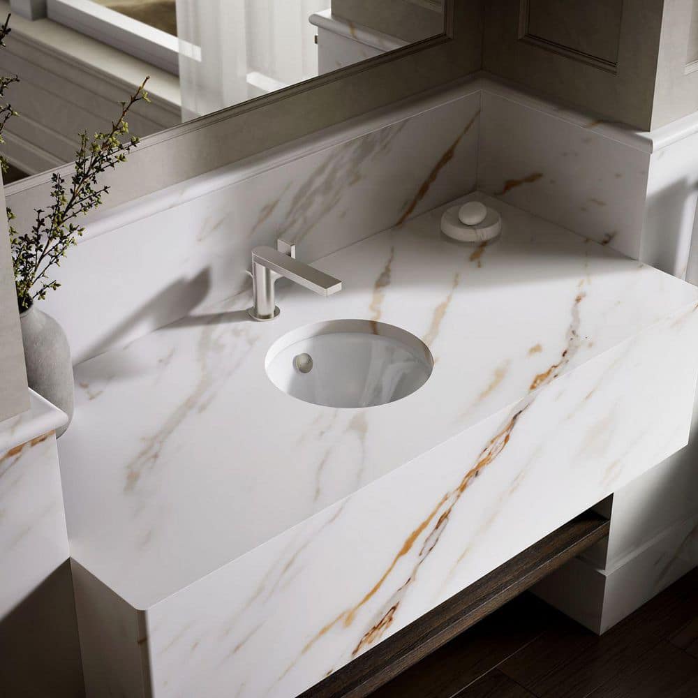 KOHLER Iron Plains 15.62 in. Drop-In Bathroom Sink Cast Iron