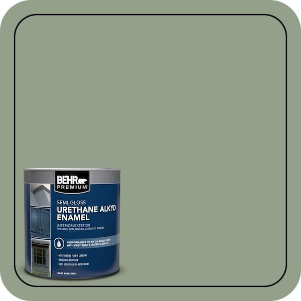BEHR PREMIUM 1 qt. #440F-4 Athenian Green Semi-Gloss Enamel Urethane Alkyd Interior/Exterior Paint (2)