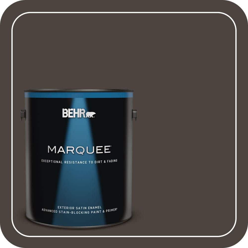 BEHR MARQUEE 1 gal. #PPU5-01 Espresso Beans Satin Enamel Exterior Paint & Primer (1)